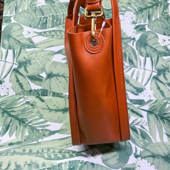 Madewell The Sydney Tote AI575 Burnished Caramel Brown Bag Purse Leather NEW - Picture 8 of 9